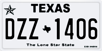 TX license plate DZZ1406