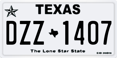 TX license plate DZZ1407