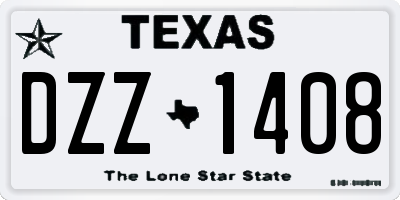 TX license plate DZZ1408