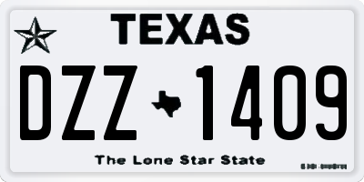 TX license plate DZZ1409