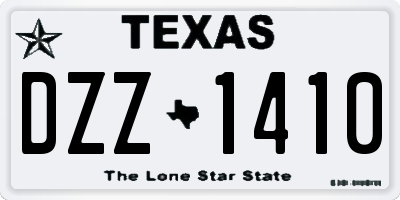 TX license plate DZZ1410