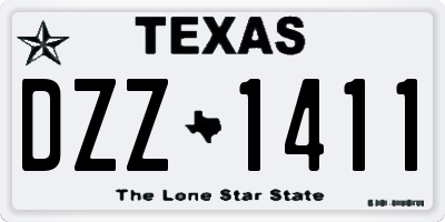 TX license plate DZZ1411