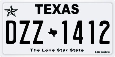 TX license plate DZZ1412