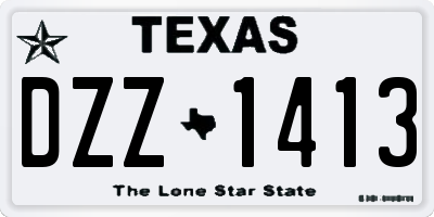 TX license plate DZZ1413