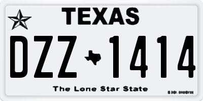 TX license plate DZZ1414