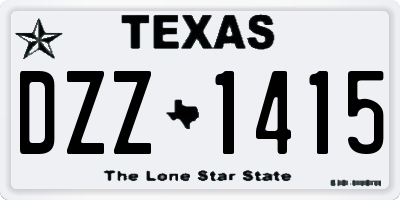 TX license plate DZZ1415