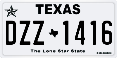 TX license plate DZZ1416