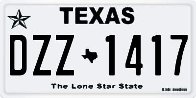 TX license plate DZZ1417