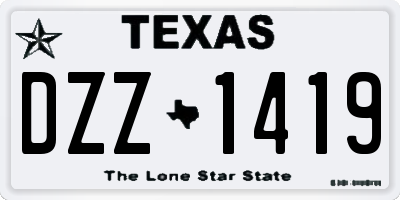 TX license plate DZZ1419