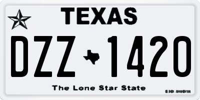 TX license plate DZZ1420