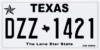 TX license plate DZZ1421