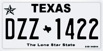 TX license plate DZZ1422