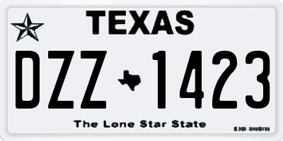 TX license plate DZZ1423