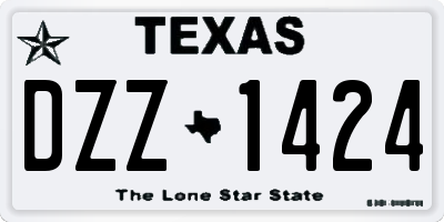 TX license plate DZZ1424