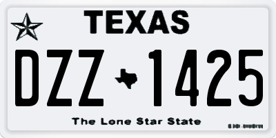 TX license plate DZZ1425