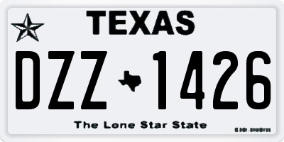 TX license plate DZZ1426