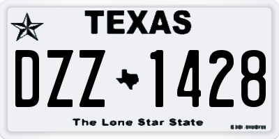 TX license plate DZZ1428