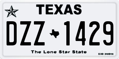 TX license plate DZZ1429