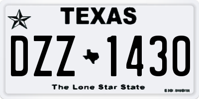 TX license plate DZZ1430