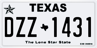 TX license plate DZZ1431