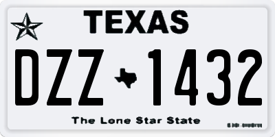 TX license plate DZZ1432