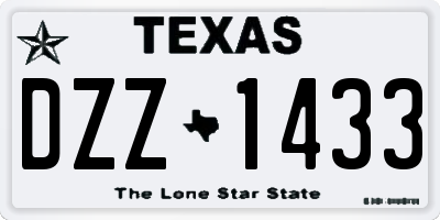 TX license plate DZZ1433