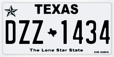 TX license plate DZZ1434