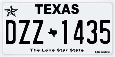 TX license plate DZZ1435