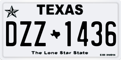 TX license plate DZZ1436