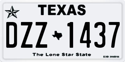 TX license plate DZZ1437