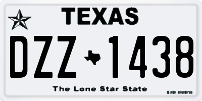 TX license plate DZZ1438