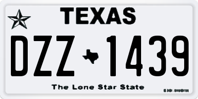 TX license plate DZZ1439