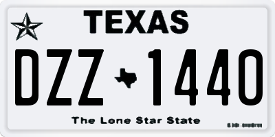 TX license plate DZZ1440