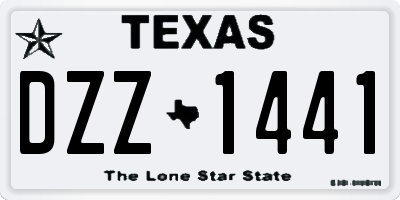 TX license plate DZZ1441