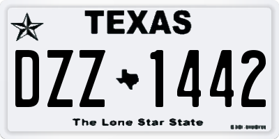 TX license plate DZZ1442