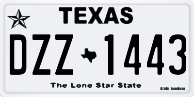 TX license plate DZZ1443