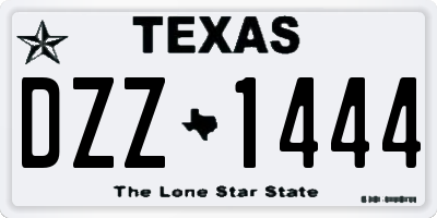 TX license plate DZZ1444