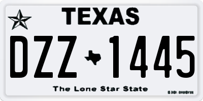 TX license plate DZZ1445