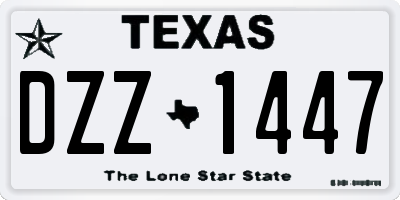 TX license plate DZZ1447