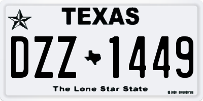 TX license plate DZZ1449