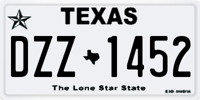 TX license plate DZZ1452