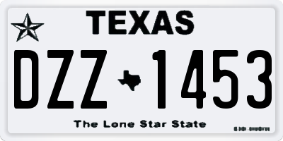 TX license plate DZZ1453