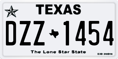 TX license plate DZZ1454