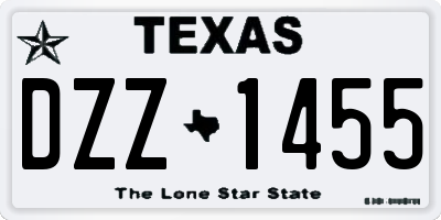 TX license plate DZZ1455