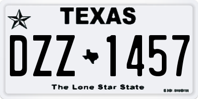 TX license plate DZZ1457