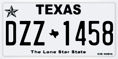 TX license plate DZZ1458