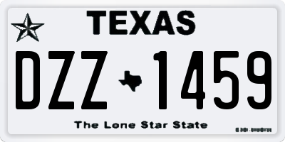 TX license plate DZZ1459