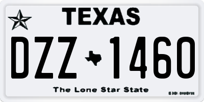 TX license plate DZZ1460