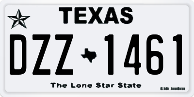 TX license plate DZZ1461