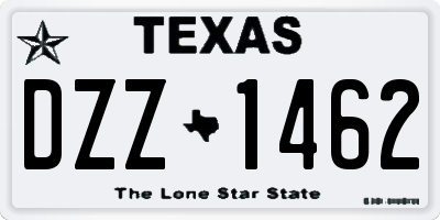 TX license plate DZZ1462